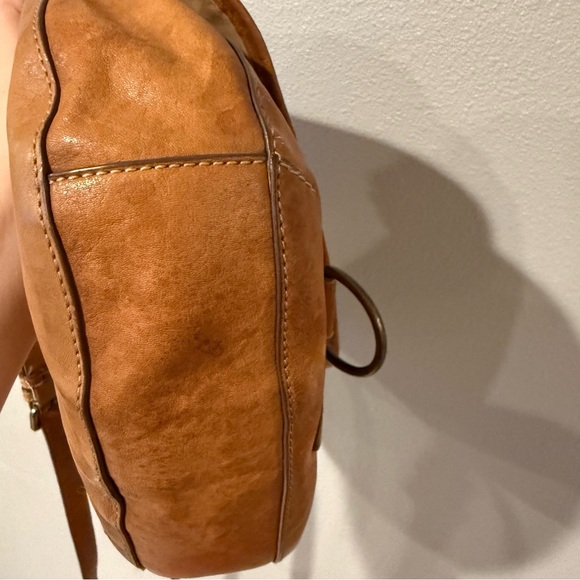 FRYE Lucy Leather Crossbody Saddle Bag Purse Brown - Picture 7 of 10